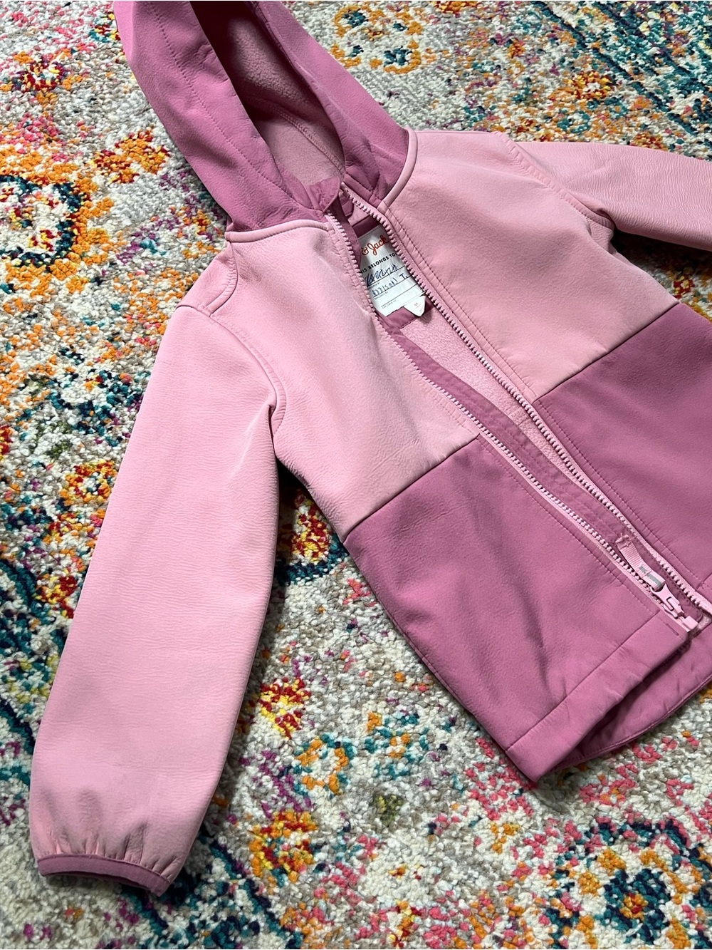 5T Cat & Jack Color Block Two-Tone Pink Hooded Jacket - Picture 2 of 11